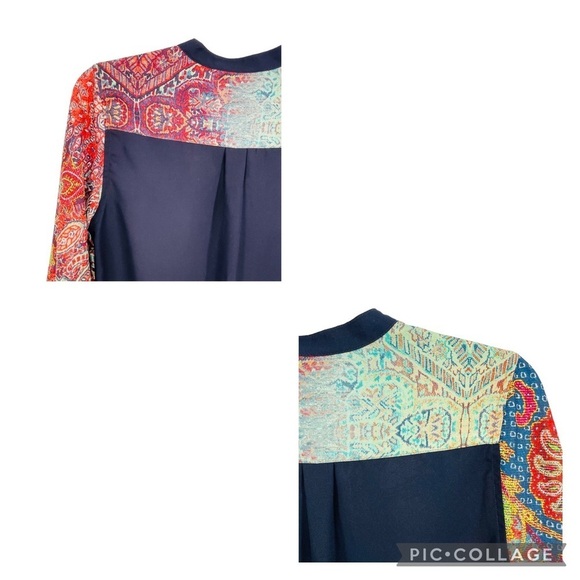 Soft Surroundings Boho Agra Tunic Top Paisley Floral Print Blouse - Sz XSP - Picture 10 of 15